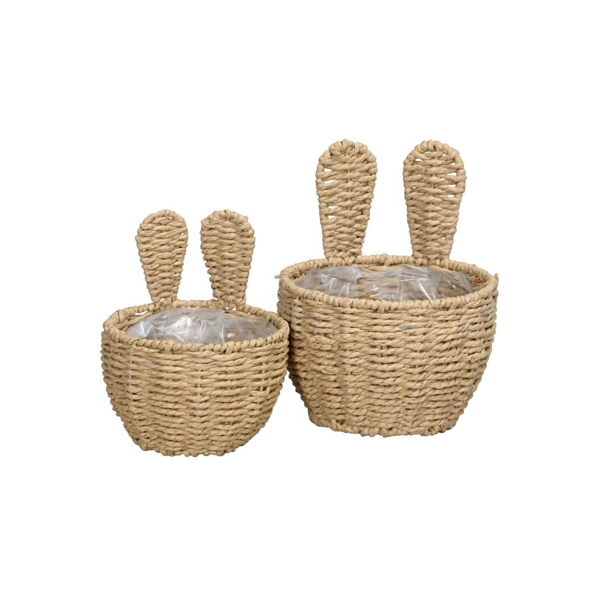 Cesta de Paja Blanca con Fondo Marrón