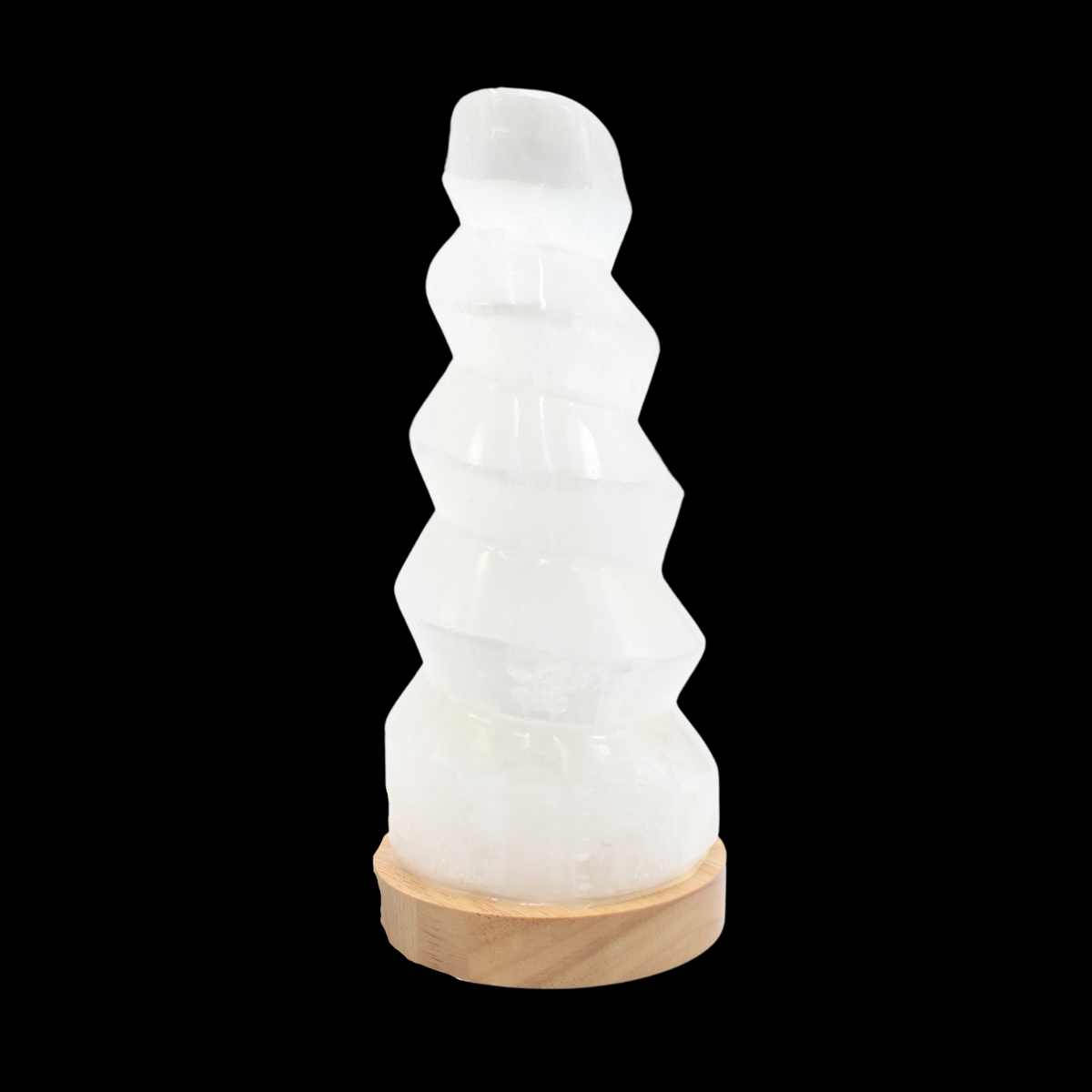 Candeeiro Selenite Espiral 22cm