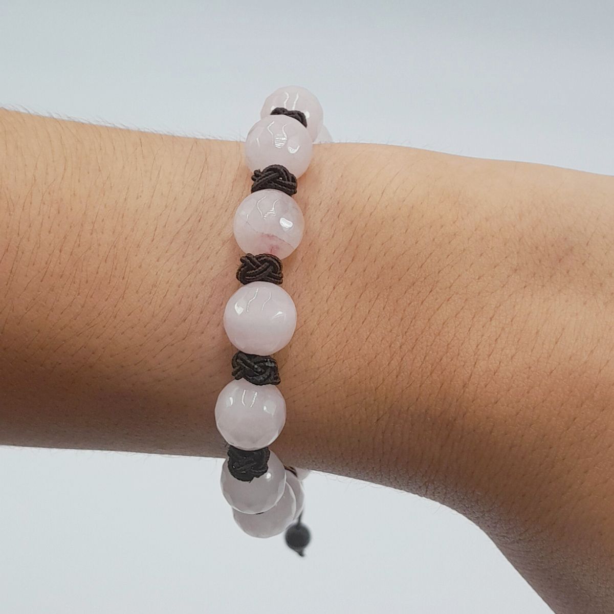 Pulseira Macramé Quartzo Rosa (Touro)