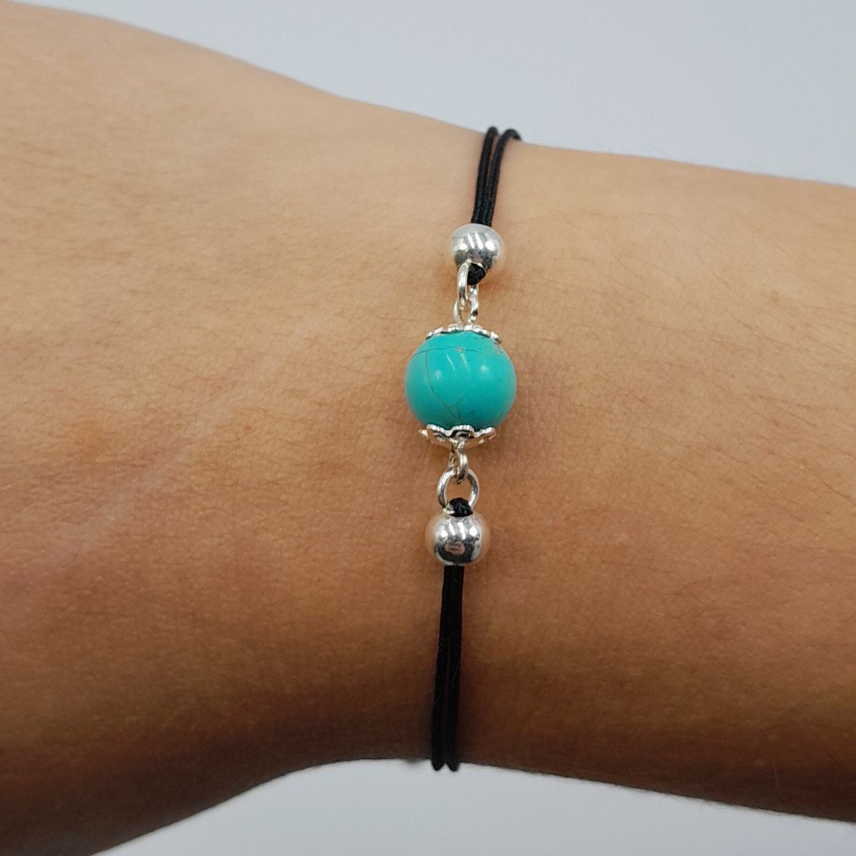 Pulseira Magnesite Turquesa Ajustável