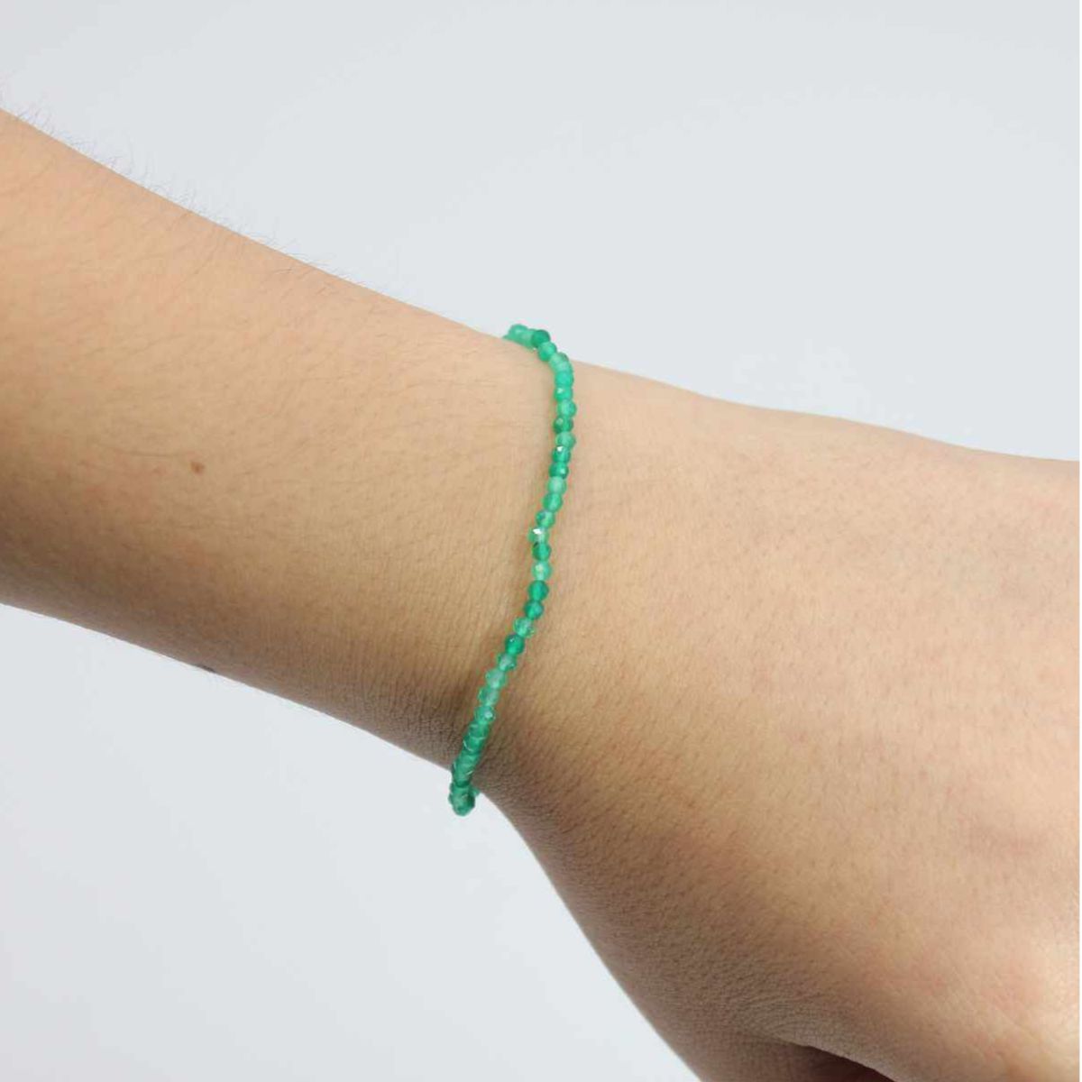 Pulseira de Bola Facetada 2mm Apatite Azul