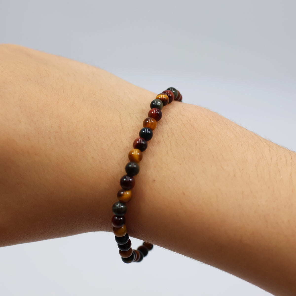 Pulseira Olho de Tigre Bola Lisa 4-6mm