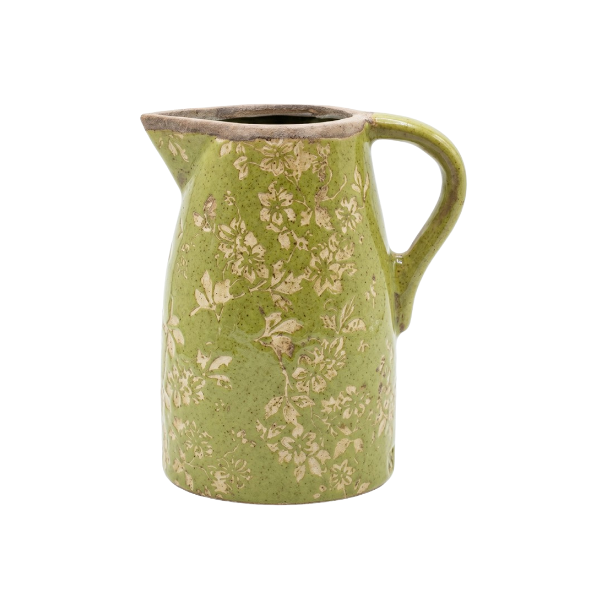 Jarra Cerâmica Verde com Flores Clayre & Eef