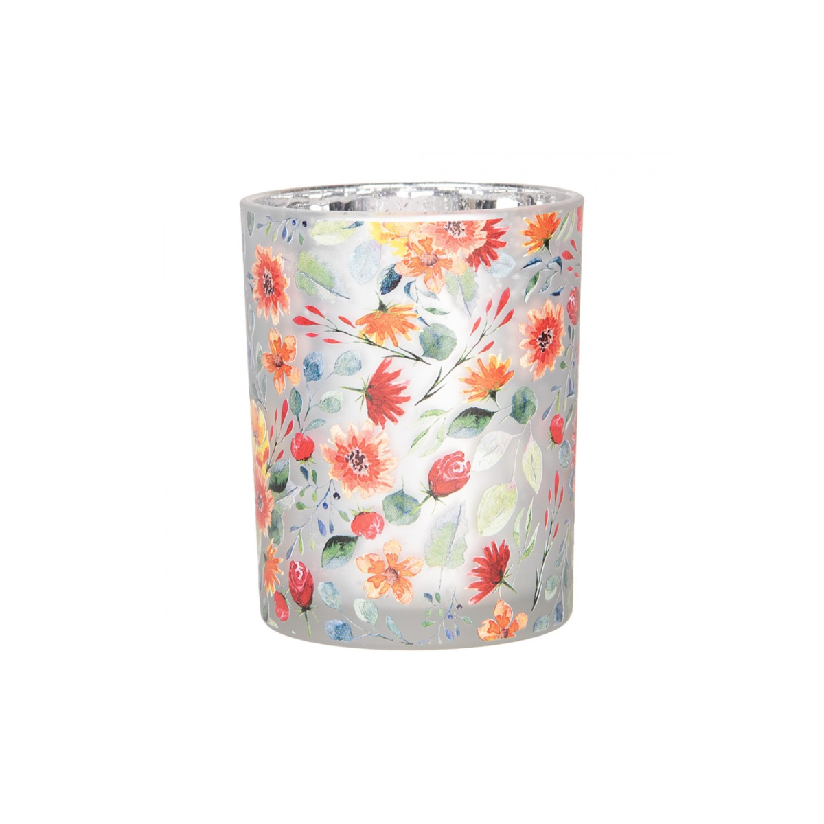 Porta-Vela Cinza com Flores Clayre & Eef