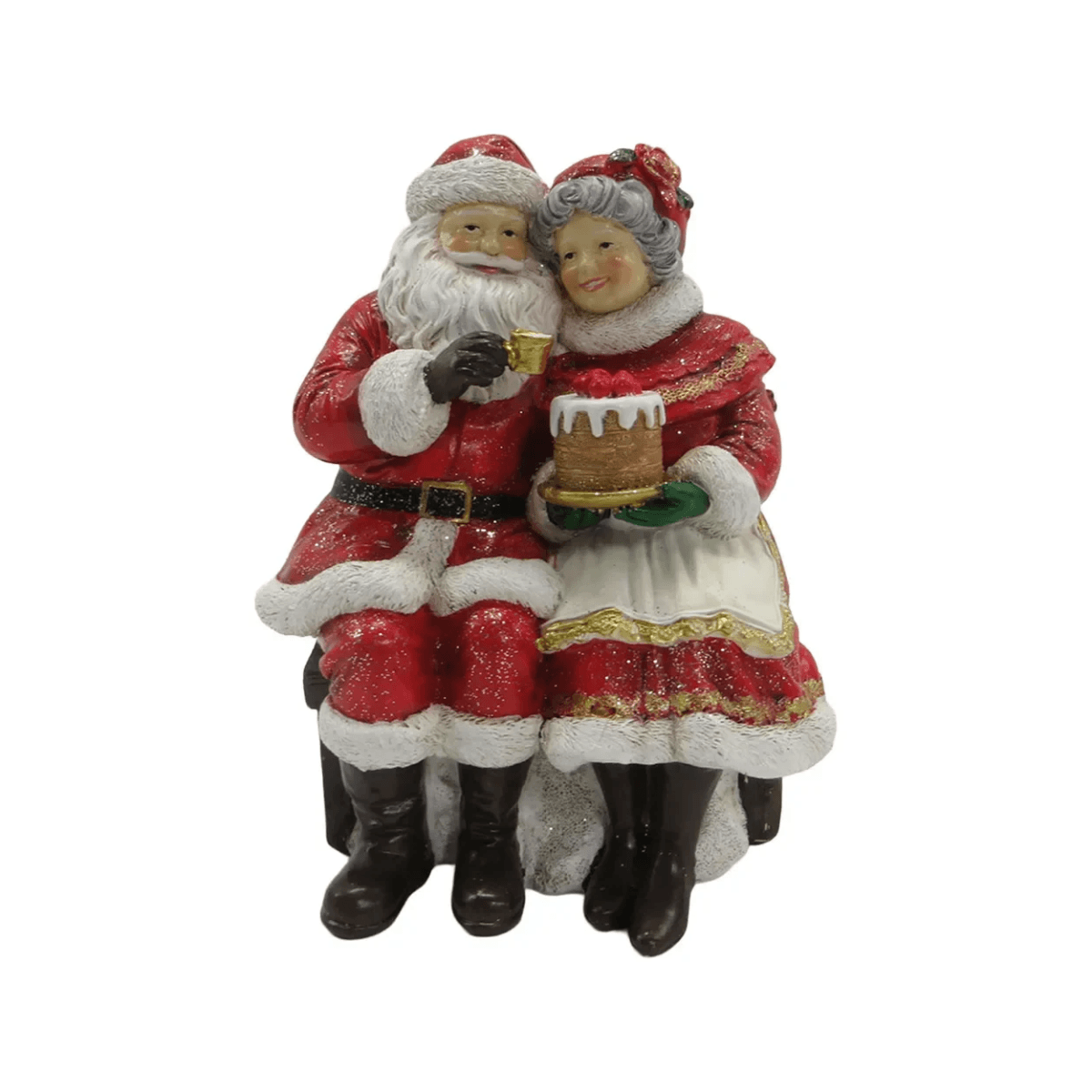 Casal Pai Natal com bolo Clayre & Eef