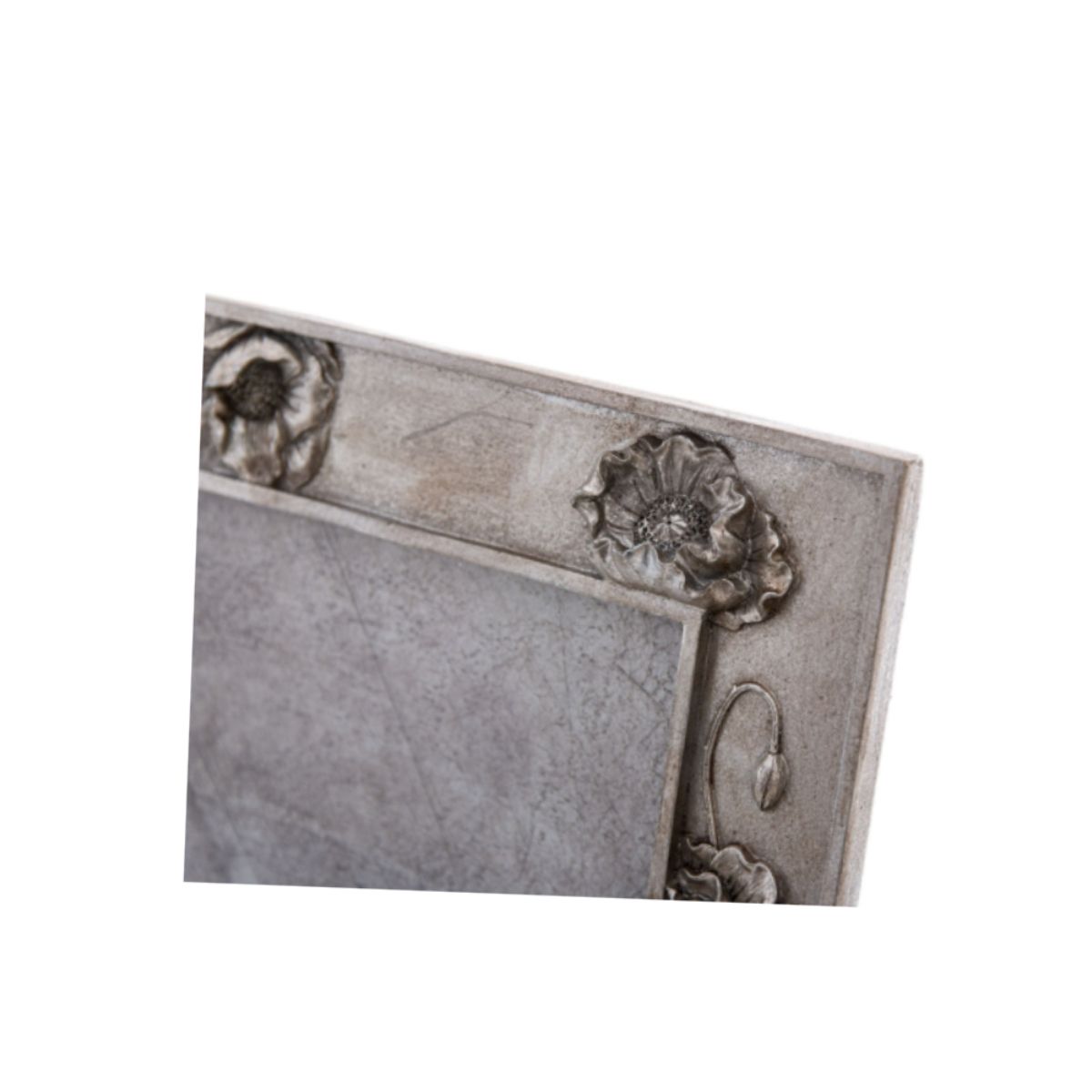 Moldura Prateada com Flores 15x20cm