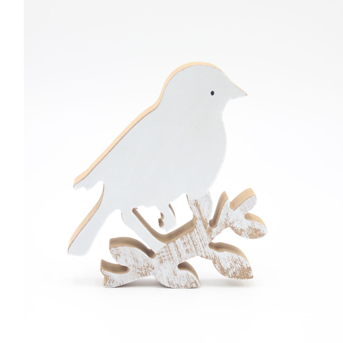 Figura Pássaro com Ramo Madeira