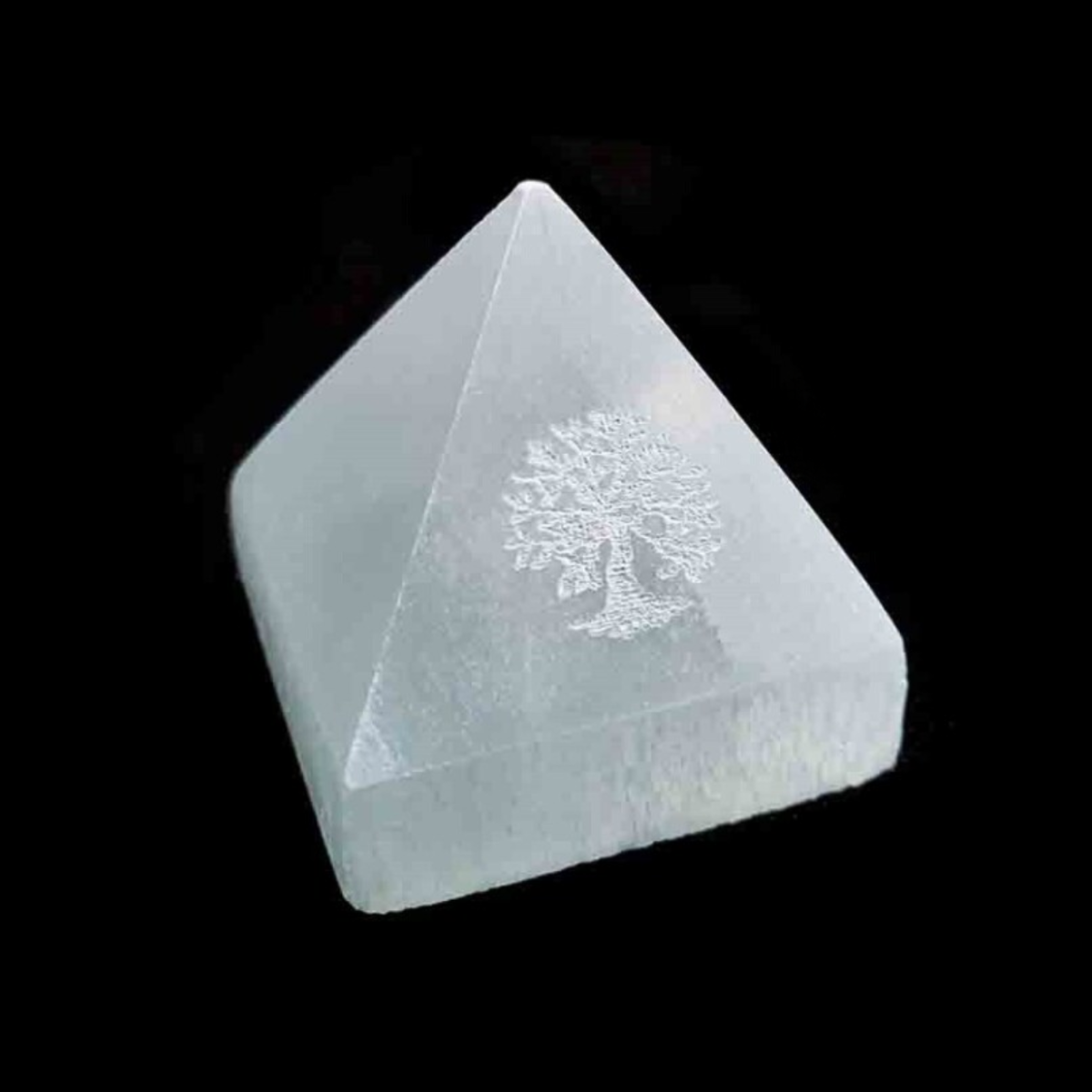 Piramide Selenita Árvore da Vida 5cm
