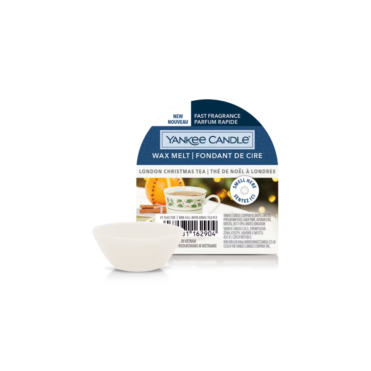 Wax Melt London Christmas Tea Yankee Candle com aroma doce e especiado