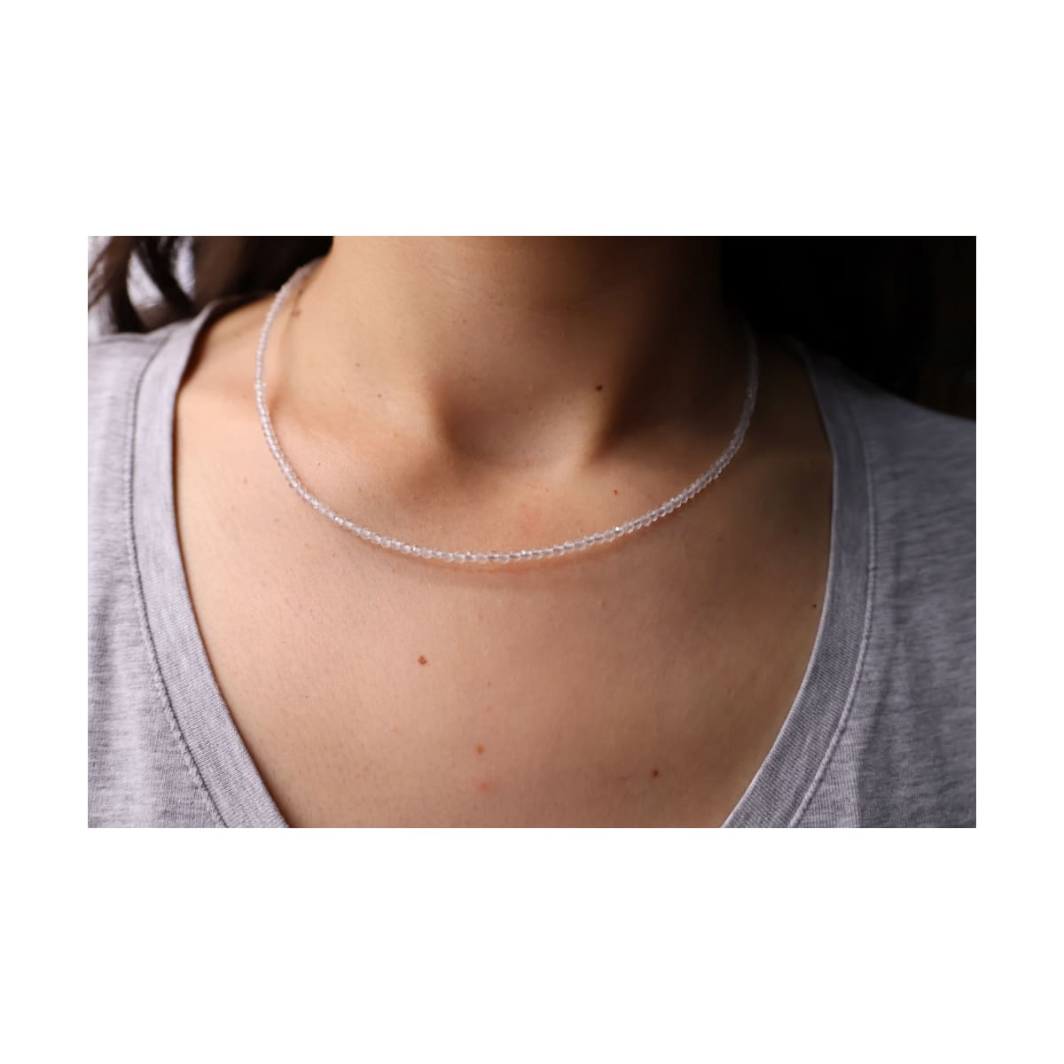 Colar de bola facetada Cristal de Rocha