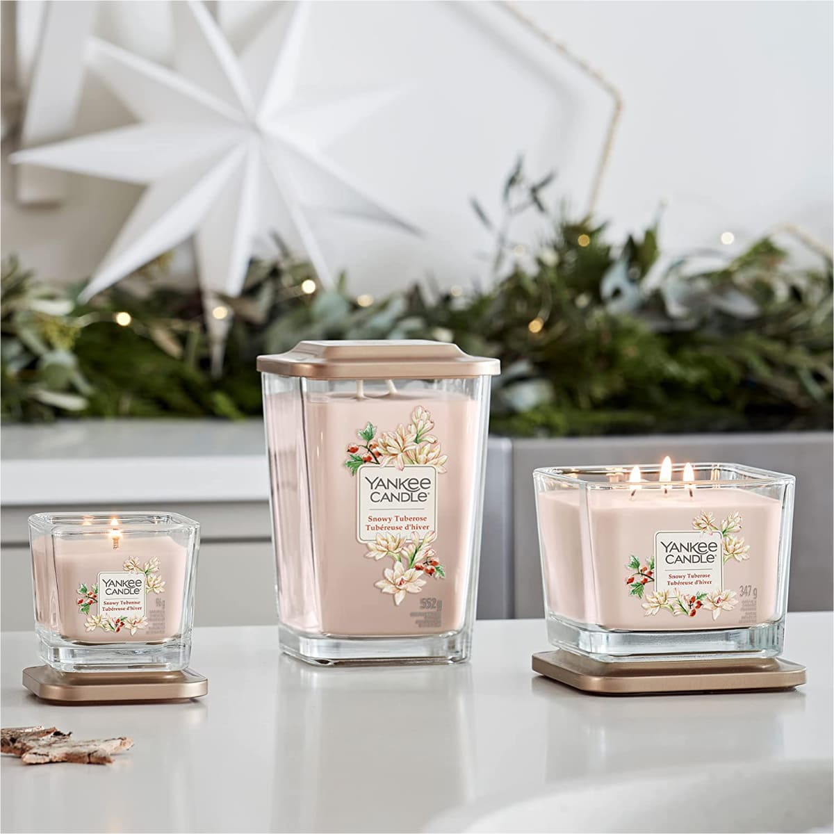 Vela Snowy Tuberose Elevation Yankee Candle