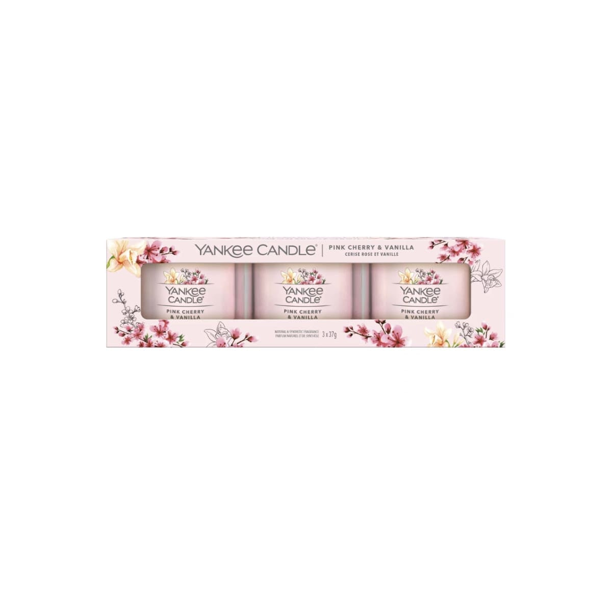 Coffret Vela Votive Copo Pink Cherry & Vanilla Yankee Candle