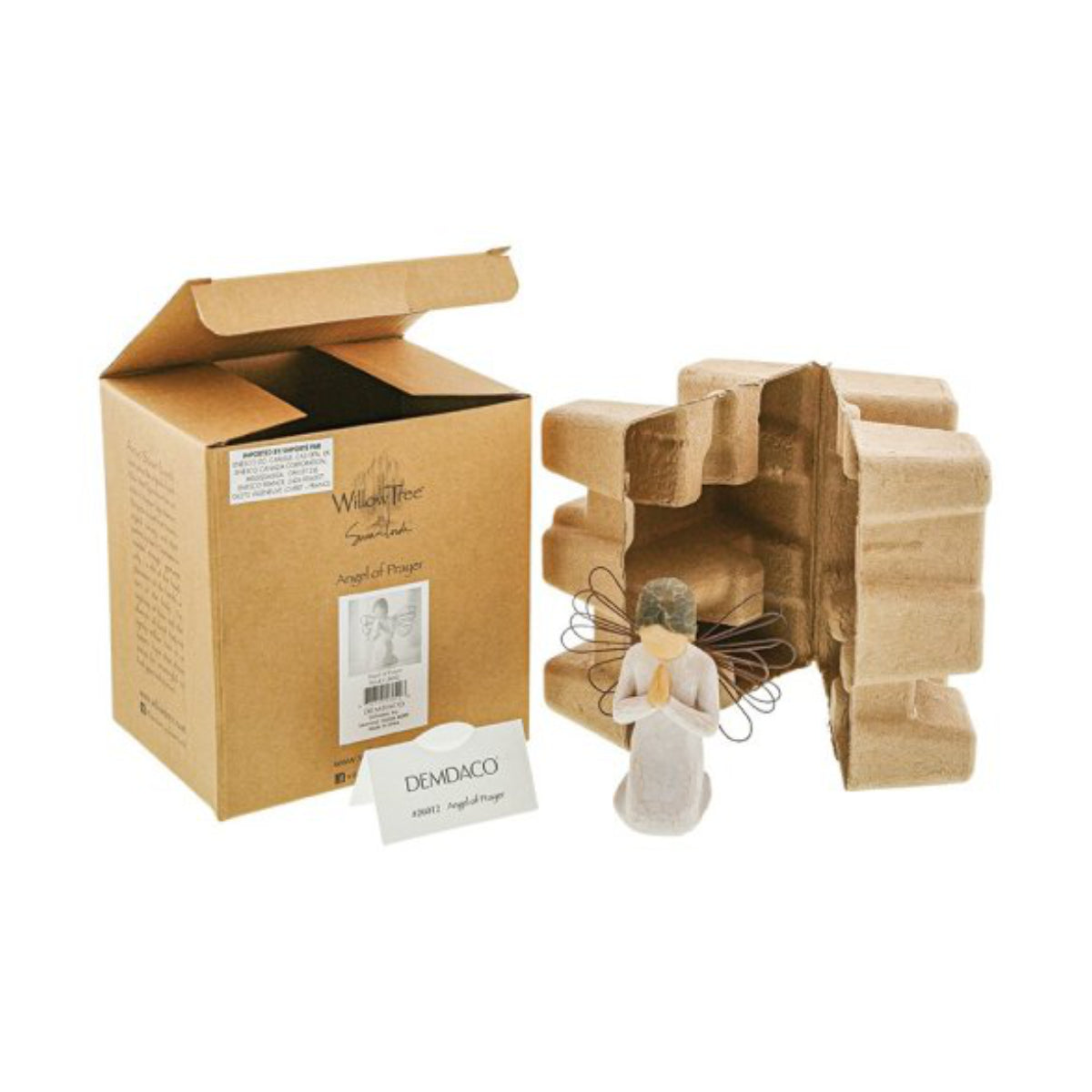 Willow Tree é uma linha íntima de estatuetas criada pela artista Susan Lordi representativas de: amor, proximidade, cura, coragem, esperança, família entre outras emoções que encontramos na vida. Envolvida numa caixa com a mensagem: 'Para aqueles que acreditam no poder da oração'.