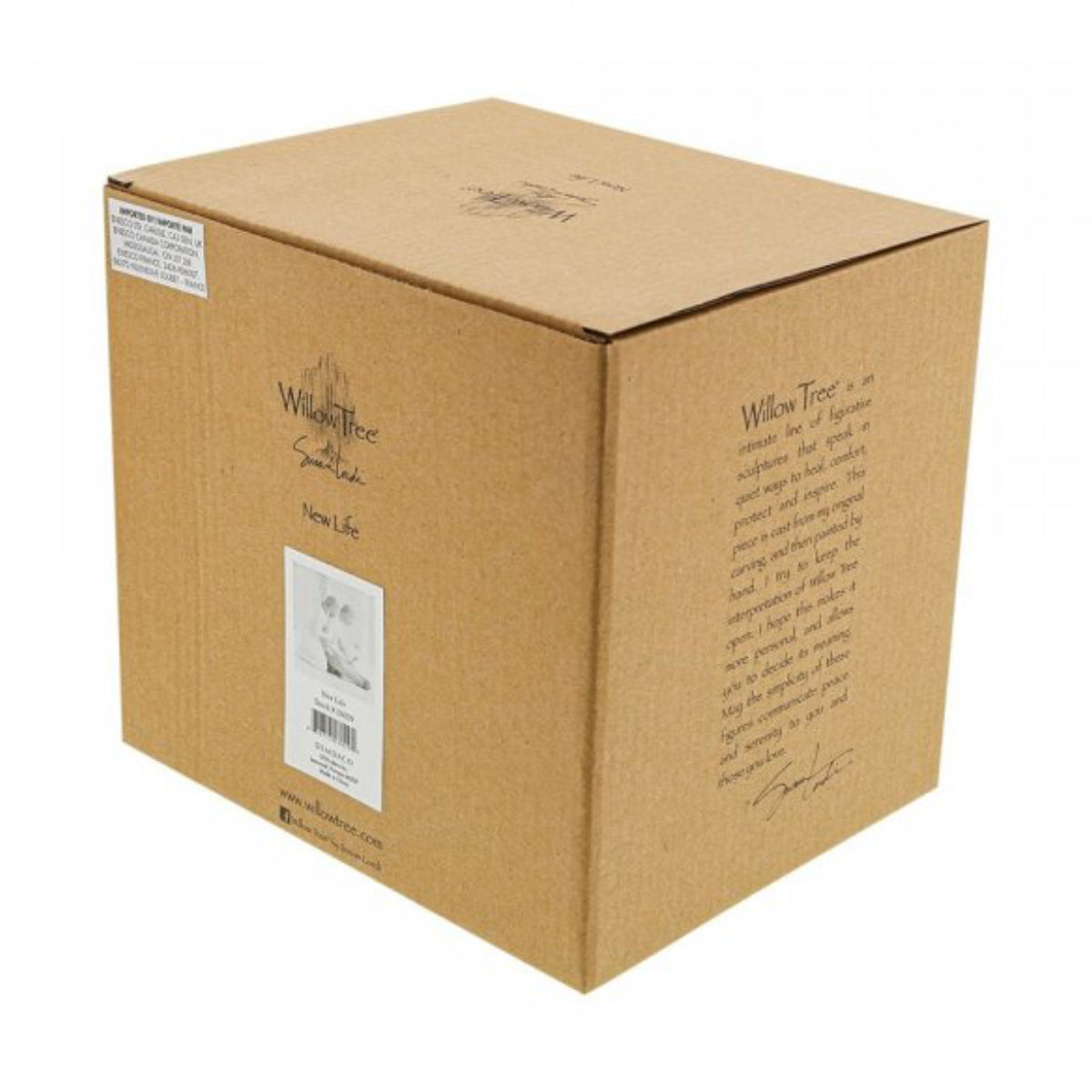 Willow Tree é uma linha íntima de estatuetas criada pela artista Susan Lordi representativas de: amor, proximidade, cura, coragem, esperança, família entre outras emoções que encontramos na vida. Envolvida numa caixa com a mensagem: 'Celebrar o milagre de nova vida'.
