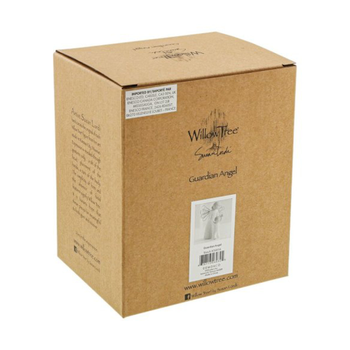 Willow Tree é uma linha íntima de estatuetas criada pela artista Susan Lordi representativas de: amor, proximidade, cura, coragem, esperança, família entre outras emoções que encontramos na vida. Envolvida numa caixa com a mensagem: 'Que tu tenhas sempre um anjo da guarda a olhar por ti'.