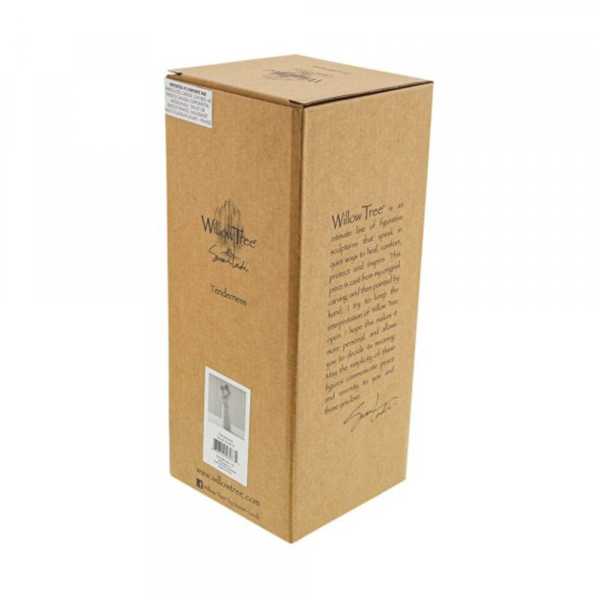 Willow Tree é uma linha íntima de estatuetas criada pela artista Susan Lordi representativas de: amor, proximidade, cura, coragem, esperança, família entre outras emoções que encontramos na vida. Envolvida numa caixa com a mensagem: 'Valorizar um momento raro, tranquilo e terno da maternidade'.