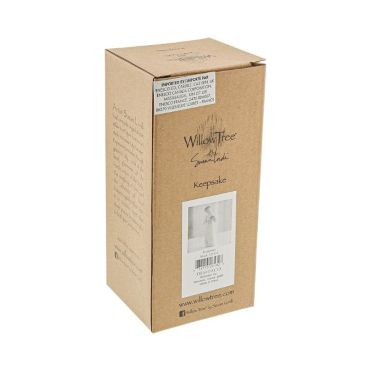 Willow Tree é uma linha íntima de estatuetas criada pela artista Susan Lordi representativas de: amor, proximidade, cura, coragem, esperança, família entre outras emoções que encontramos na vida. Envolvida numa caixa com a mensagem: 'Guardado para sempre no coração'.