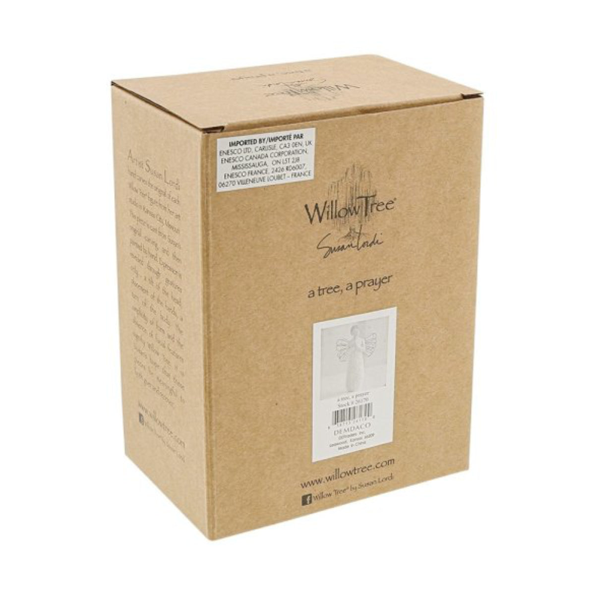 Willow Tree é uma linha íntima de estatuetas criada pela artista Susan Lordi representativas de: amor, proximidade, cura, coragem, esperança, família entre outras emoções que encontramos na vida. Envolvida numa caixa com a mensagem: 'Que tu encontres força, beleza e paz a cada dia'.