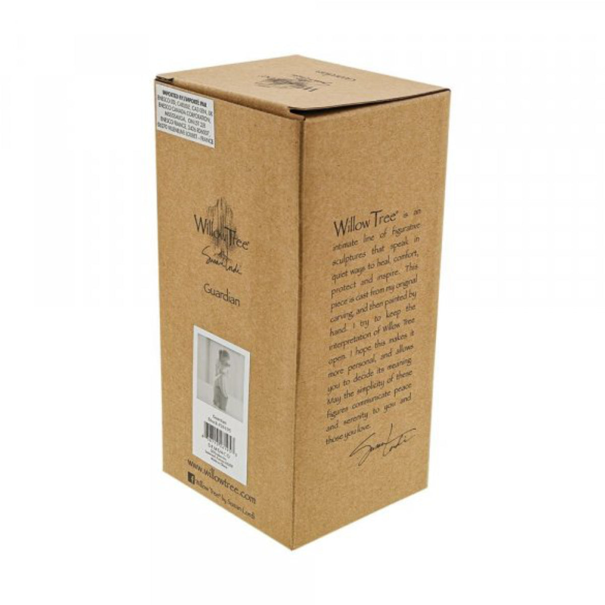 Willow Tree é uma linha íntima de estatuetas criada pela artista Susan Lordi representativas de: amor, proximidade, cura, coragem, esperança, família entre outras emoções que encontramos na vida. Envolvida numa caixa com a mensagem: 'Ame e proteja, para sempre'.