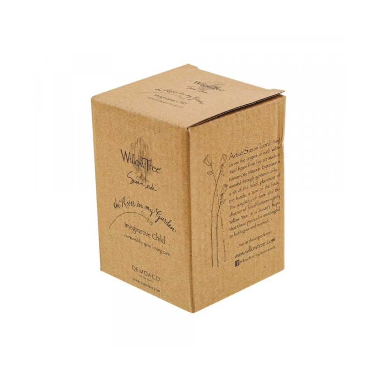 Willow Tree é uma linha íntima de estatuetas criada pela artista Susan Lordi representativas de: amor, proximidade, cura, coragem, esperança, família entre outras emoções que encontramos na vida. Envolvida numa caixa com a mensagem: '...nutrido pelo seu carinho'.