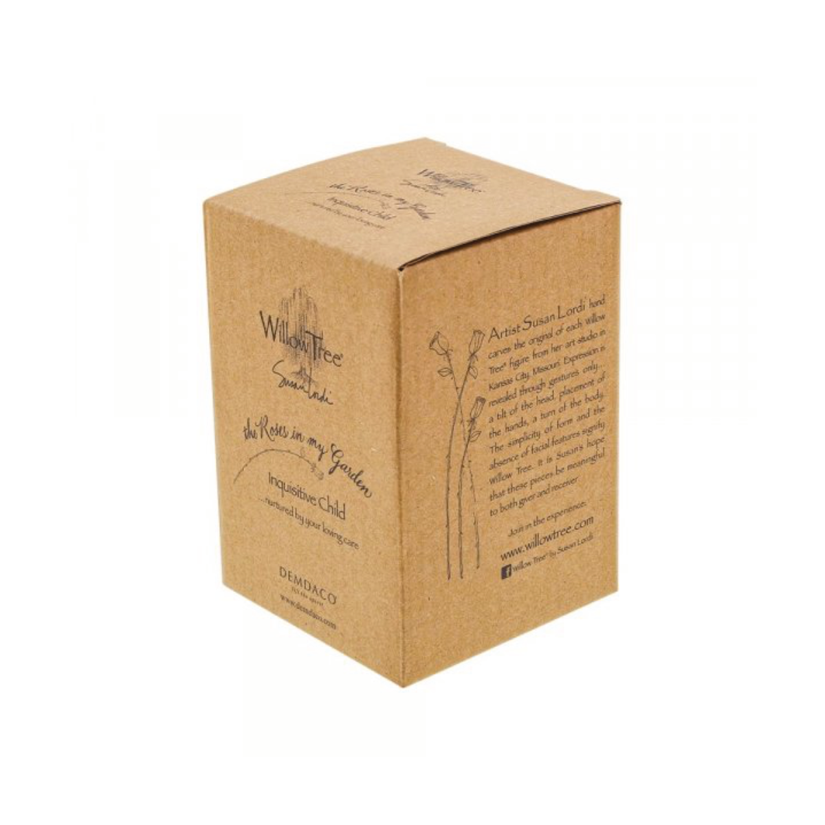 Willow Tree é uma linha íntima de estatuetas criada pela artista Susan Lordi representativas de: amor, proximidade, cura, coragem, esperança, família entre outras emoções que encontramos na vida. Envolvida numa caixa com a mensagem: '...nutrido pelo seu carinho'.