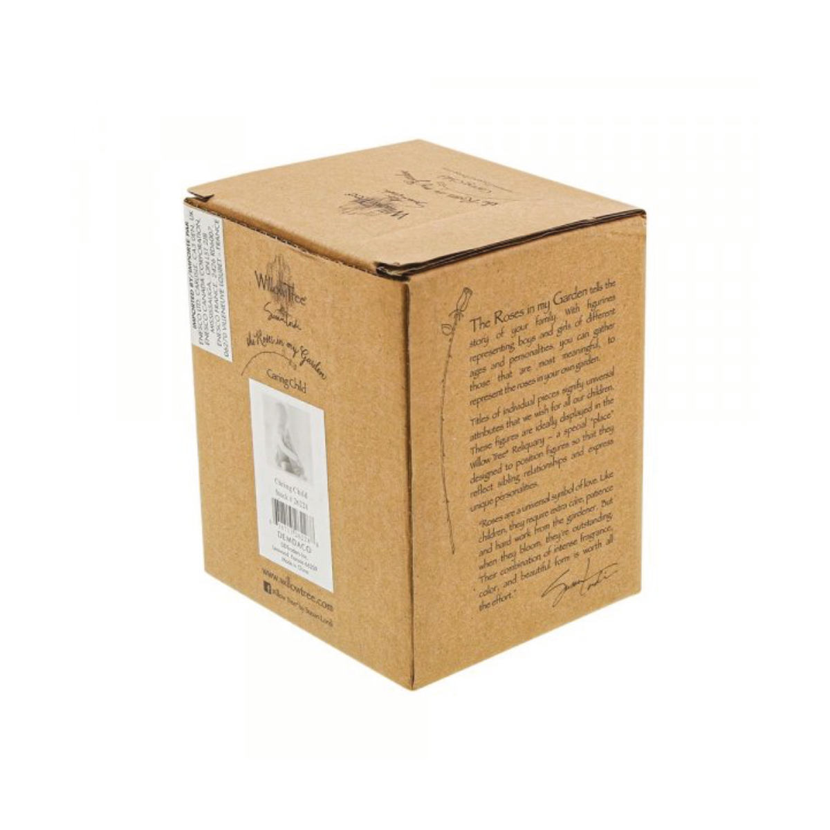 Willow Tree é uma linha íntima de estatuetas criada pela artista Susan Lordi representativas de: amor, proximidade, cura, coragem, esperança, família entre outras emoções que encontramos na vida. Envolvida numa caixa com a mensagem: '...nutrido pelo seu carinho'.