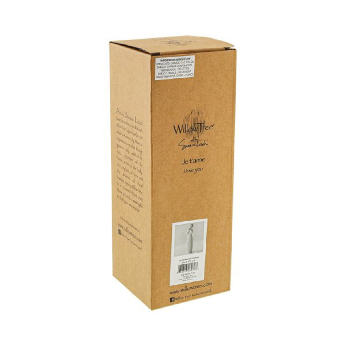 Willow Tree é uma linha íntima de estatuetas criada pela artista Susan Lordi representativas de: amor, proximidade, cura, coragem, esperança, família entre outras emoções que encontramos na vida. Envolvida numa caixa com a mensagem: 'Em qualquer lingua, és tu quem eu amo'.