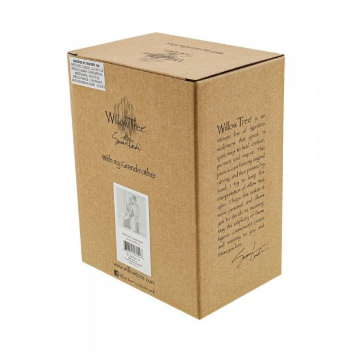 Willow Tree é uma linha íntima de estatuetas criada pela artista Susan Lordi representativas de: amor, proximidade, cura, coragem, esperança, família entre outras emoções que encontramos na vida. Envolvida numa caixa com a mensagem: 'O melhor presente é o tempo passado contigo'.