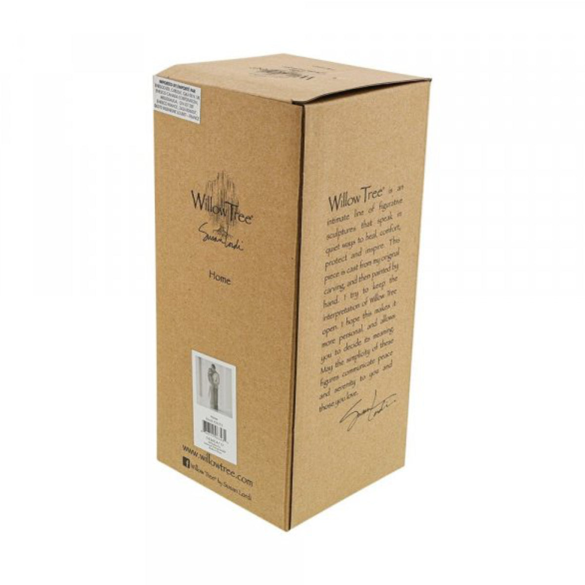 Willow Tree é uma linha íntima de estatuetas criada pela artista Susan Lordi representativas de: amor, proximidade, cura, coragem, esperança, família entre outras emoções que encontramos na vida. Envolvida numa caixa com a mensagem: 'Juntos, a nossa família é casa'.