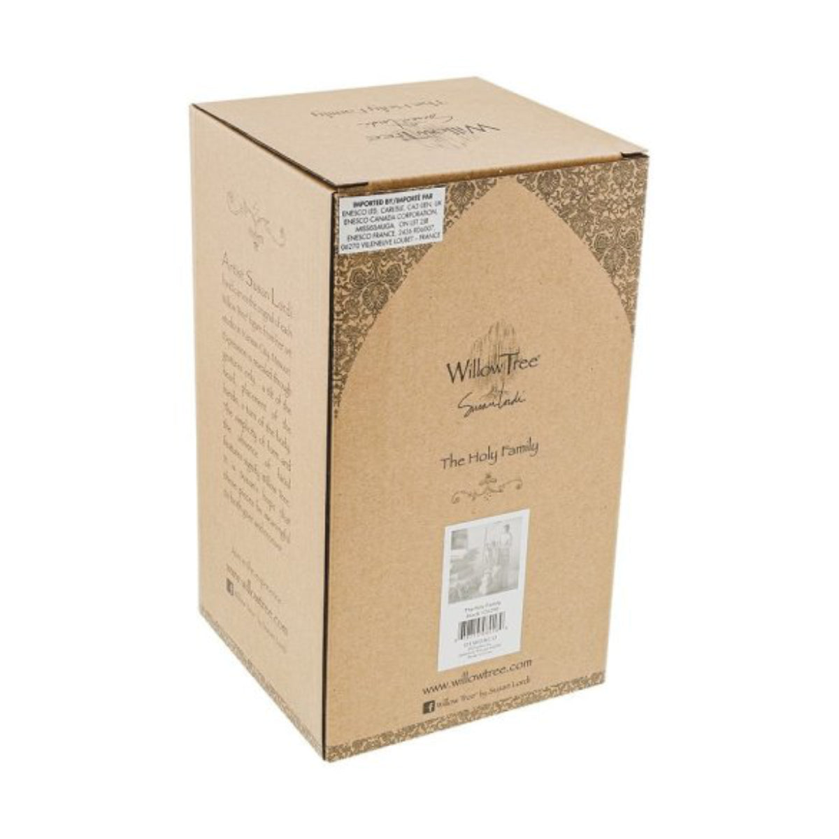 Willow Tree é uma linha íntima de estatuetas criada pela artista Susan Lordi representativas de: amor, proximidade, cura, coragem, esperança, família entre outras emoções que encontramos na vida. Envolvida numa caixa com a mensagem: 'Sagrada Família. Uma criança nasceu'.