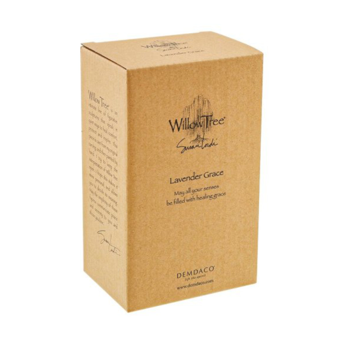 Willow Tree é uma linha íntima de estatuetas criada pela artista Susan Lordi representativas de: amor, proximidade, cura, coragem, esperança, família entre outras emoções que encontramos na vida. Envolvida numa caixa com a mensagem: 'Que todos os teus sentidos sejam preenchidos com graça curativa'.