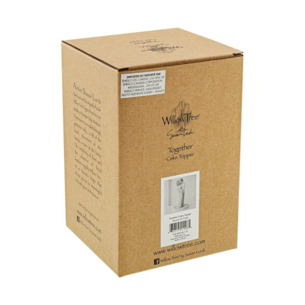 Willow Tree é uma linha íntima de estatuetas criada pela artista Susan Lordi representativas de: amor, proximidade, cura, coragem, esperança, família entre outras emoções que encontramos na vida. Envolvida numa caixa com a mensagem: 'Verdadeiros parceiros no amor e na vida'.