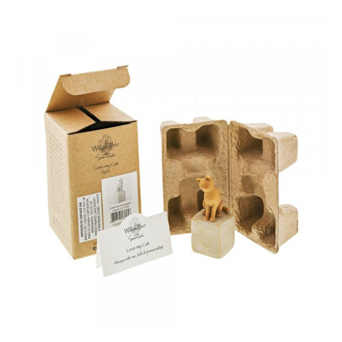 Willow Tree é uma linha íntima de estatuetas criada pela artista Susan Lordi representativas de: amor, proximidade, cura, coragem, esperança, família entre outras emoções que encontramos na vida. Envolvida numa caixa com a mensagem: 'Sempre comigo, cheio de personalidade'.