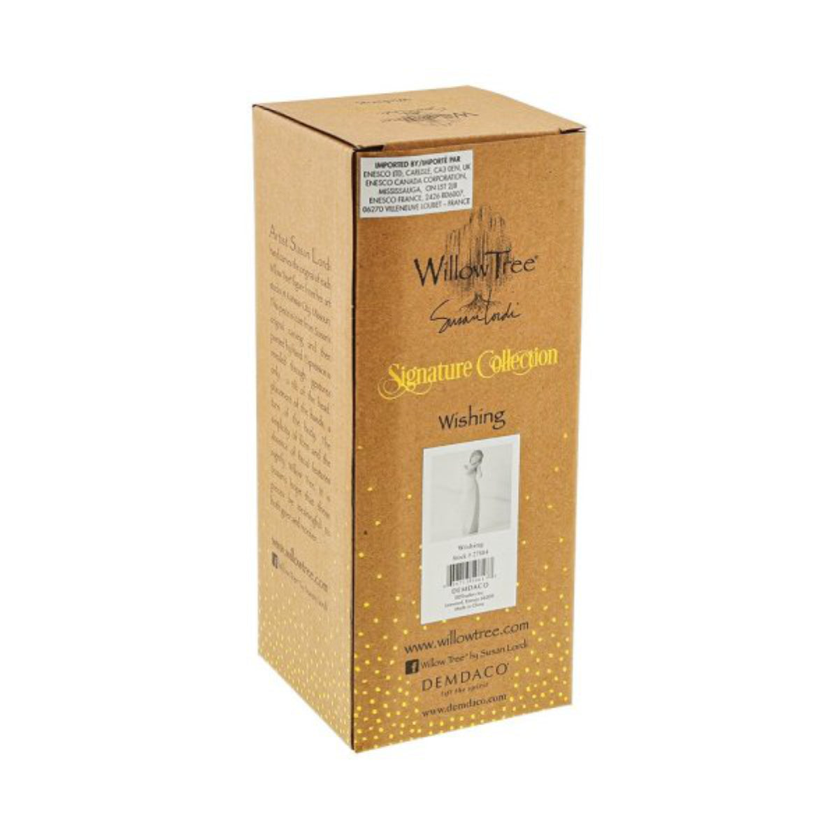 Willow Tree é uma linha íntima de estatuetas criada pela artista Susan Lordi representativas de: amor, proximidade, cura, coragem, esperança, família entre outras emoções que encontramos na vida. Envolvida numa caixa com a mensagem: 'Um lindo desejo para ti...'.