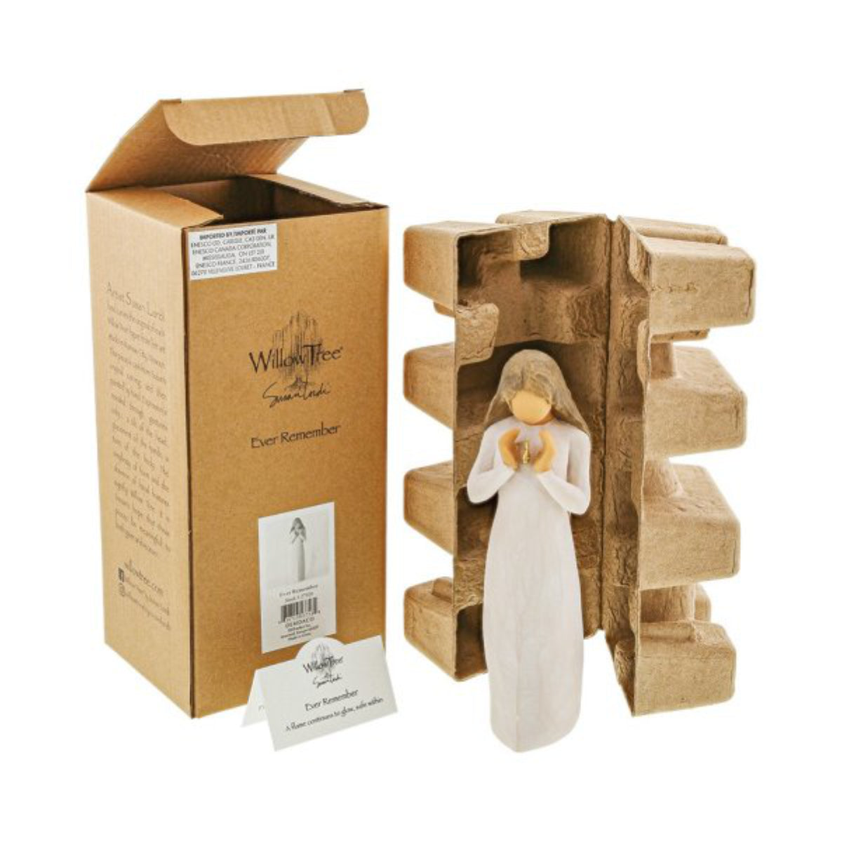 Willow Tree é uma linha íntima de estatuetas criada pela artista Susan Lordi representativas de: amor, proximidade, cura, coragem, esperança, família entre outras emoções que encontramos na vida. Envolvida numa caixa com a mensagem: 'Uma chama continua a brilhar, dentro segura'.