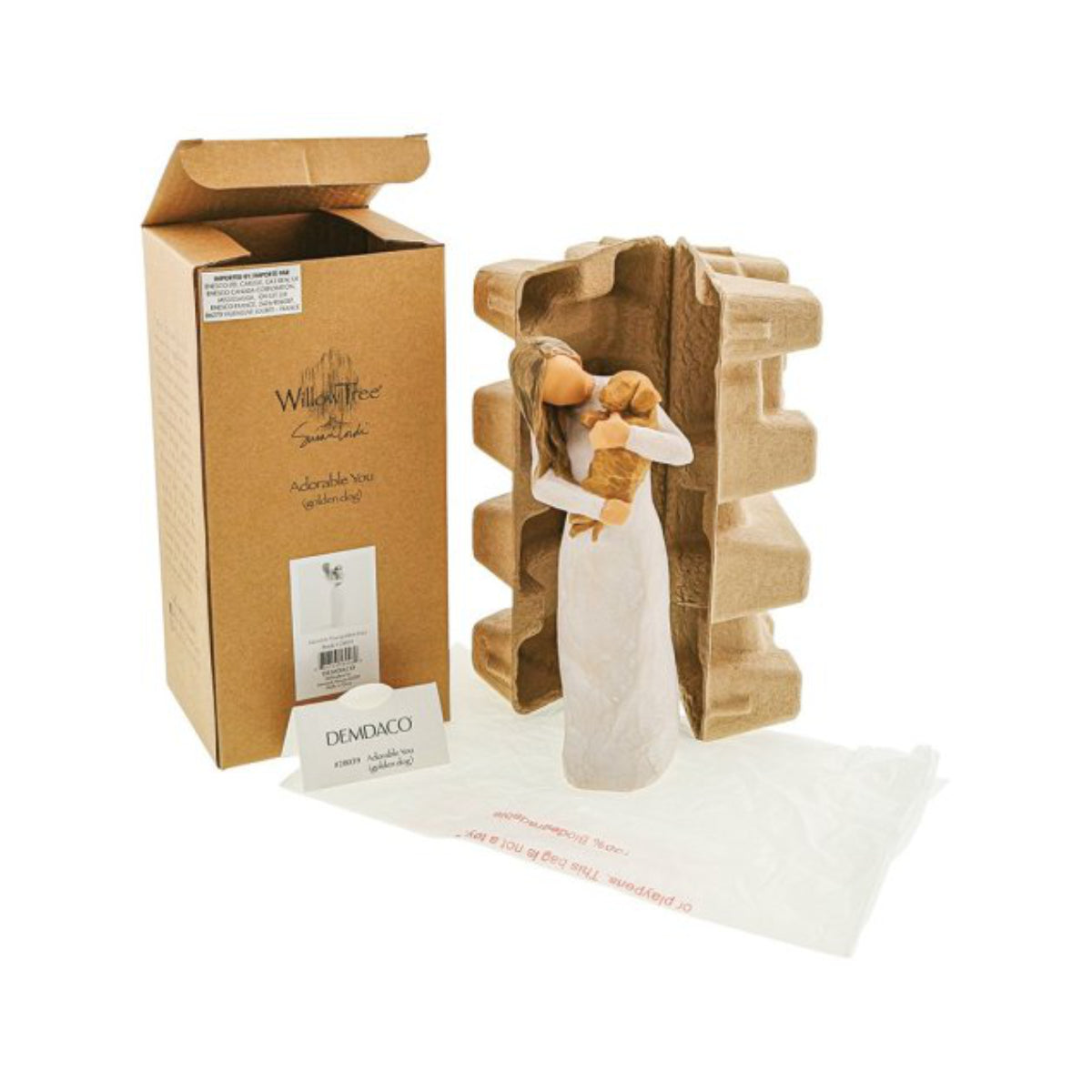 Willow Tree é uma linha íntima de estatuetas criada pela artista Susan Lordi representativas de: amor, proximidade, cura, coragem, esperança, família entre outras emoções que encontramos na vida. Envolvida numa caixa com a mensagem: 'Uma amizade alegre'.