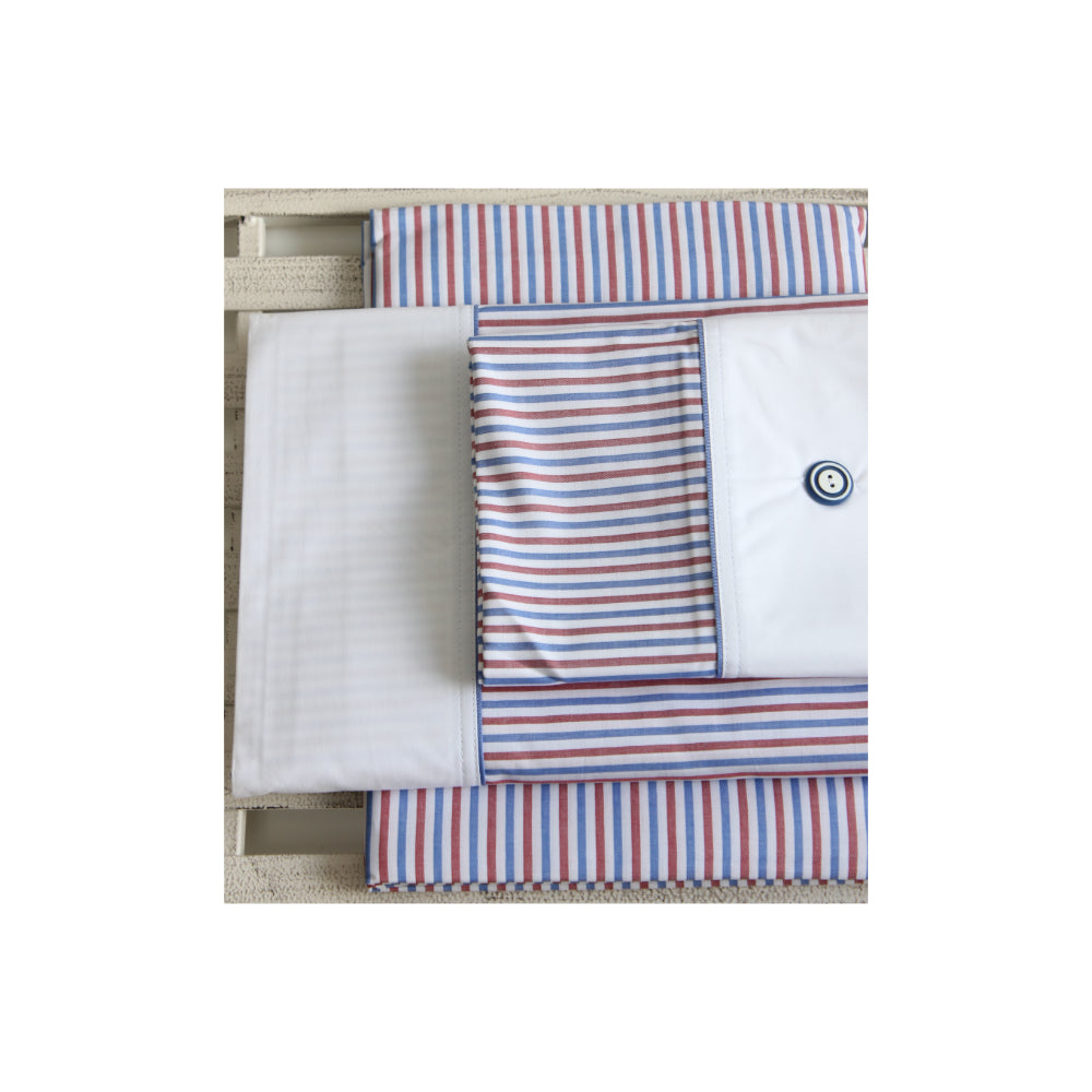 Jogo Cama Solteiro Branco com Riscas