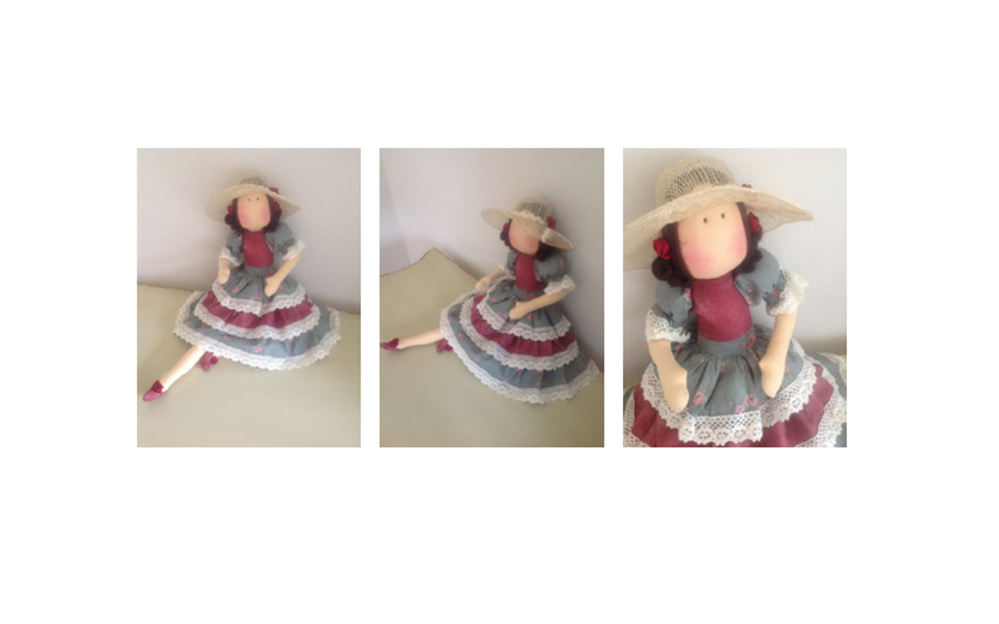 Boneca Sentada c/ Chapéu Aromas com Arte