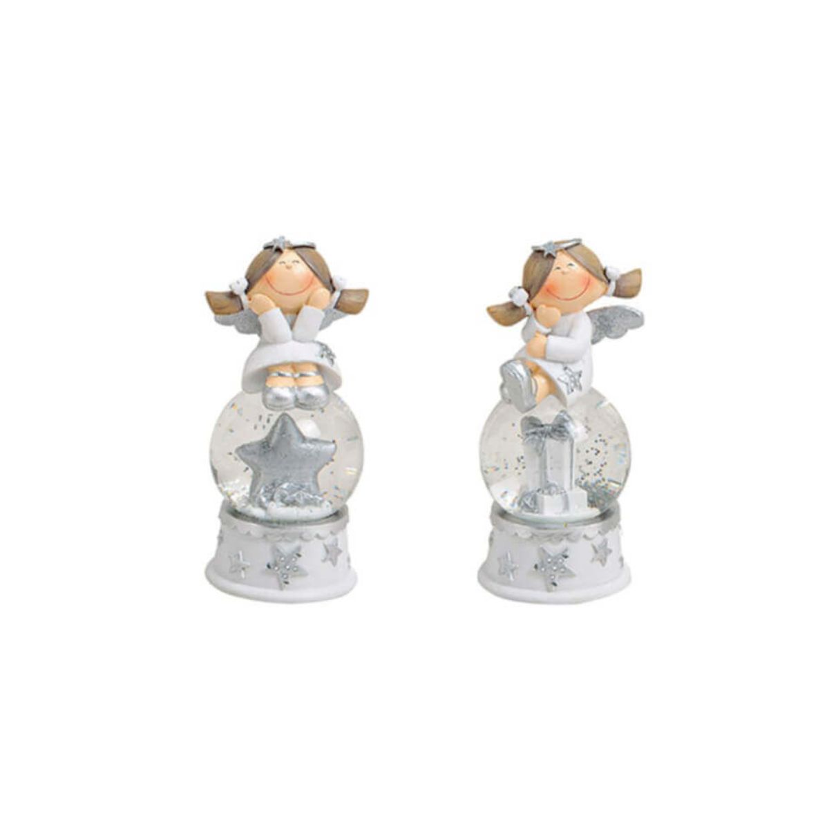 Bola de Neve Anjo Prateada