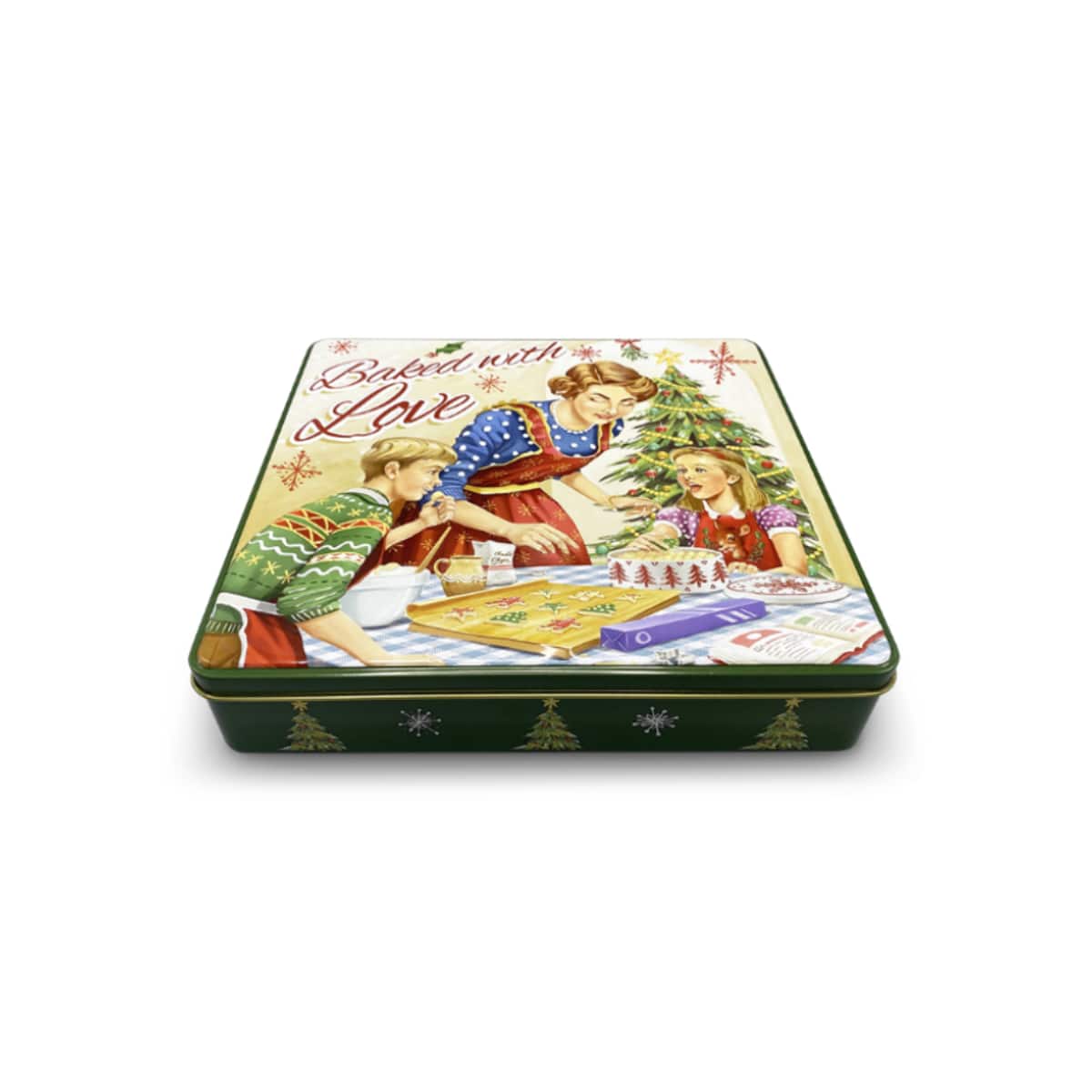 Baked with Love Green Christmas Tin