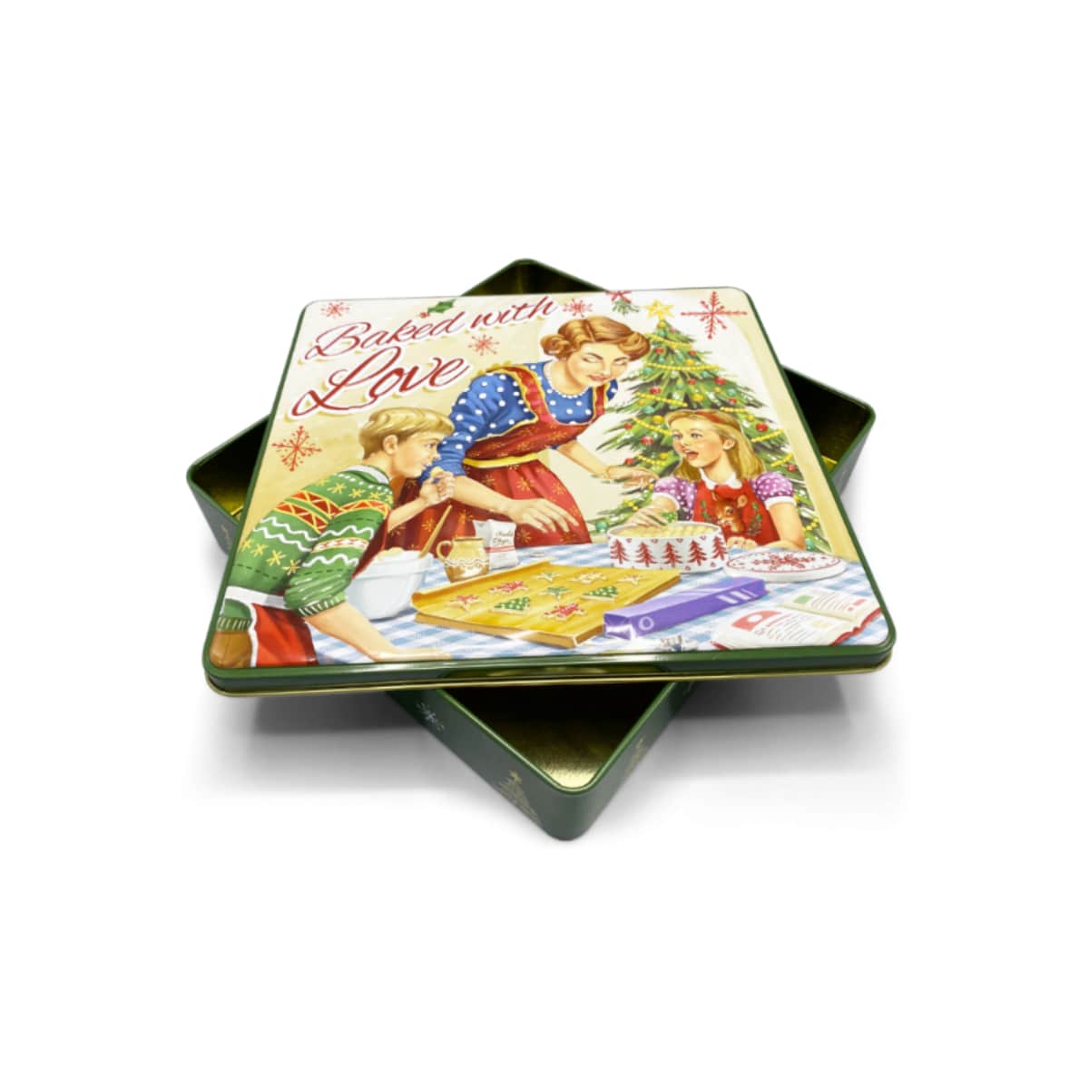 Baked with Love Green Christmas Tin