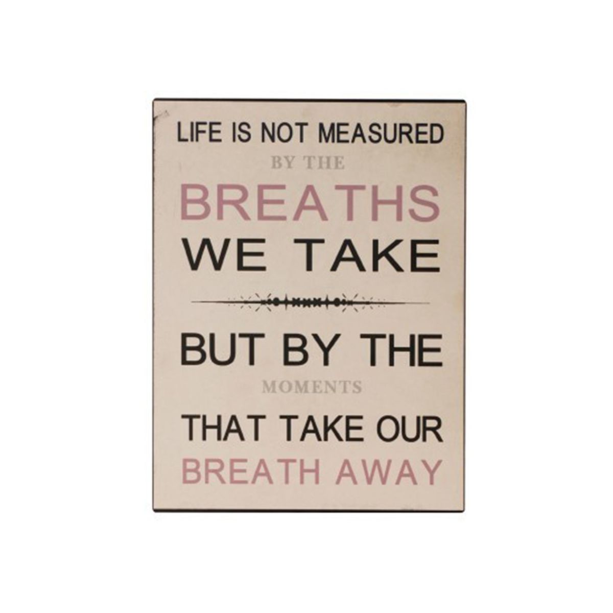 Placa Parede "Life is not measured"