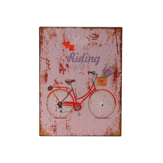 Placa Parede "Life like riding a bicycle"