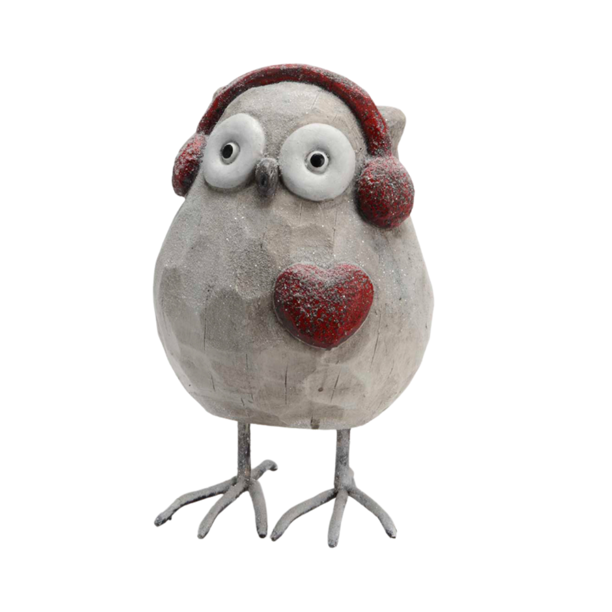 Owl Gray/Red Heart