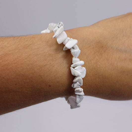 White Howlite Elastic Bracelet (Purification)