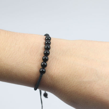 Bracelet 7 Onyx Beads 6mm