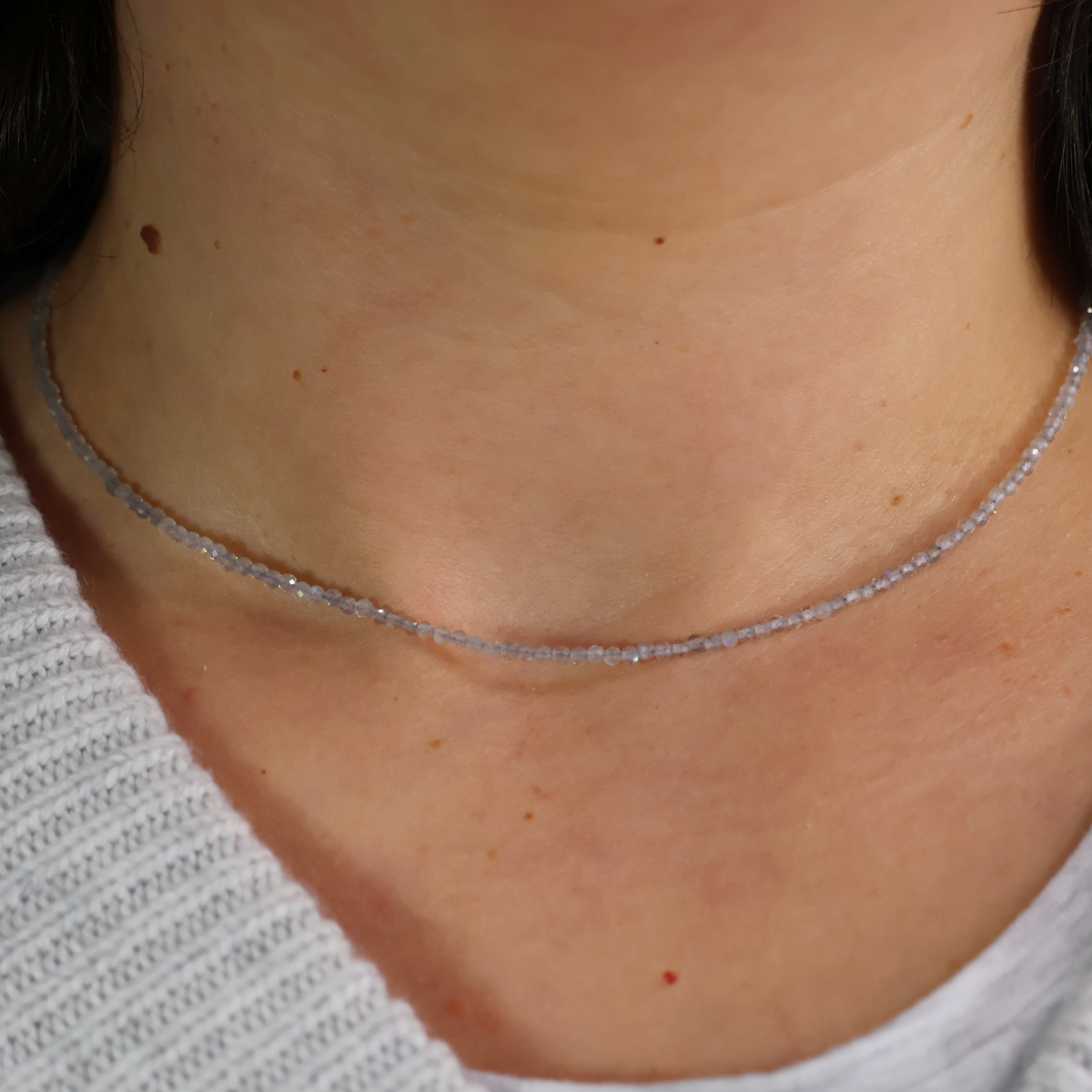 Colar Labradorite com Bola Facetada