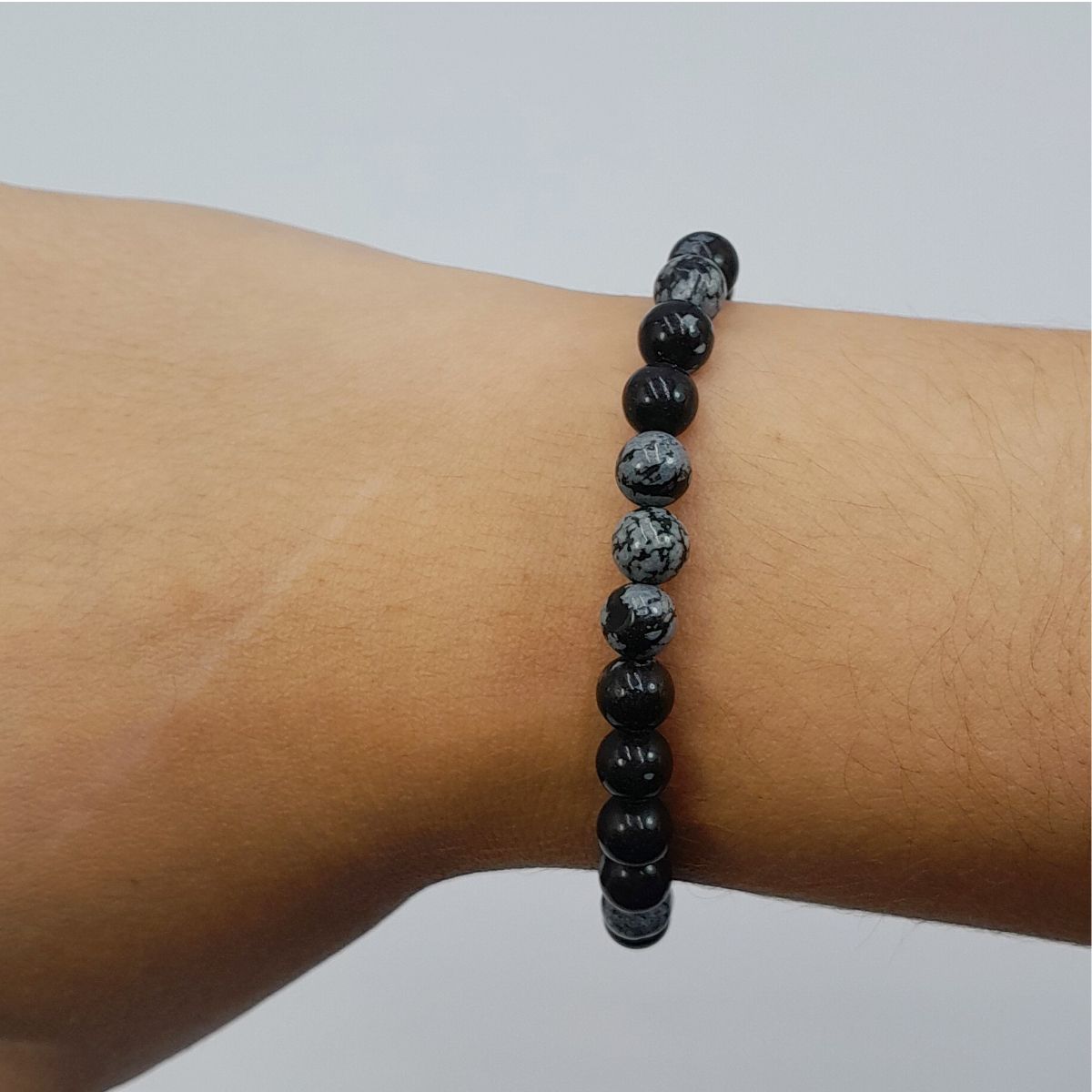 Pulseira Obsidiana Bola Lisa 6-8mm