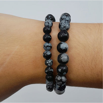 Pulseira Obsidiana Bola Lisa 6-8mm