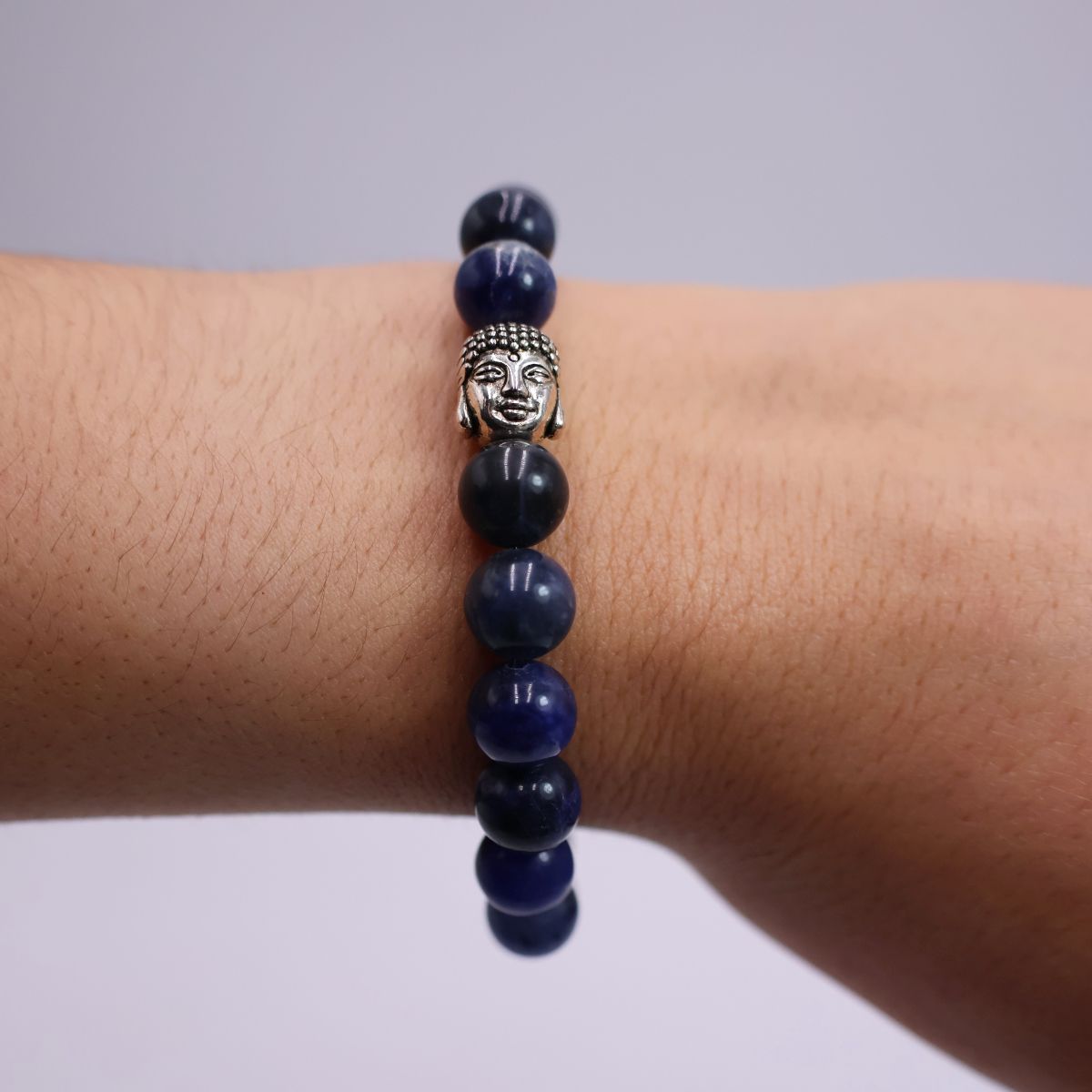 Pulseira Sodalite Bola Lisa 8mm com Buda